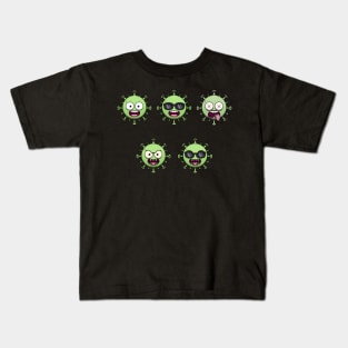 Funny Corona Virus Characters Kids T-Shirt